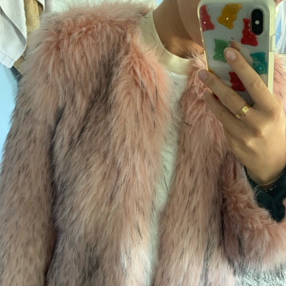 Zara Woman Pink Faux Fur Jacket - Picture 2 of 2